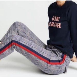 MOTHER The Shaker Prep Fry Cropped Fray Plaid Jeans Pants 27 4